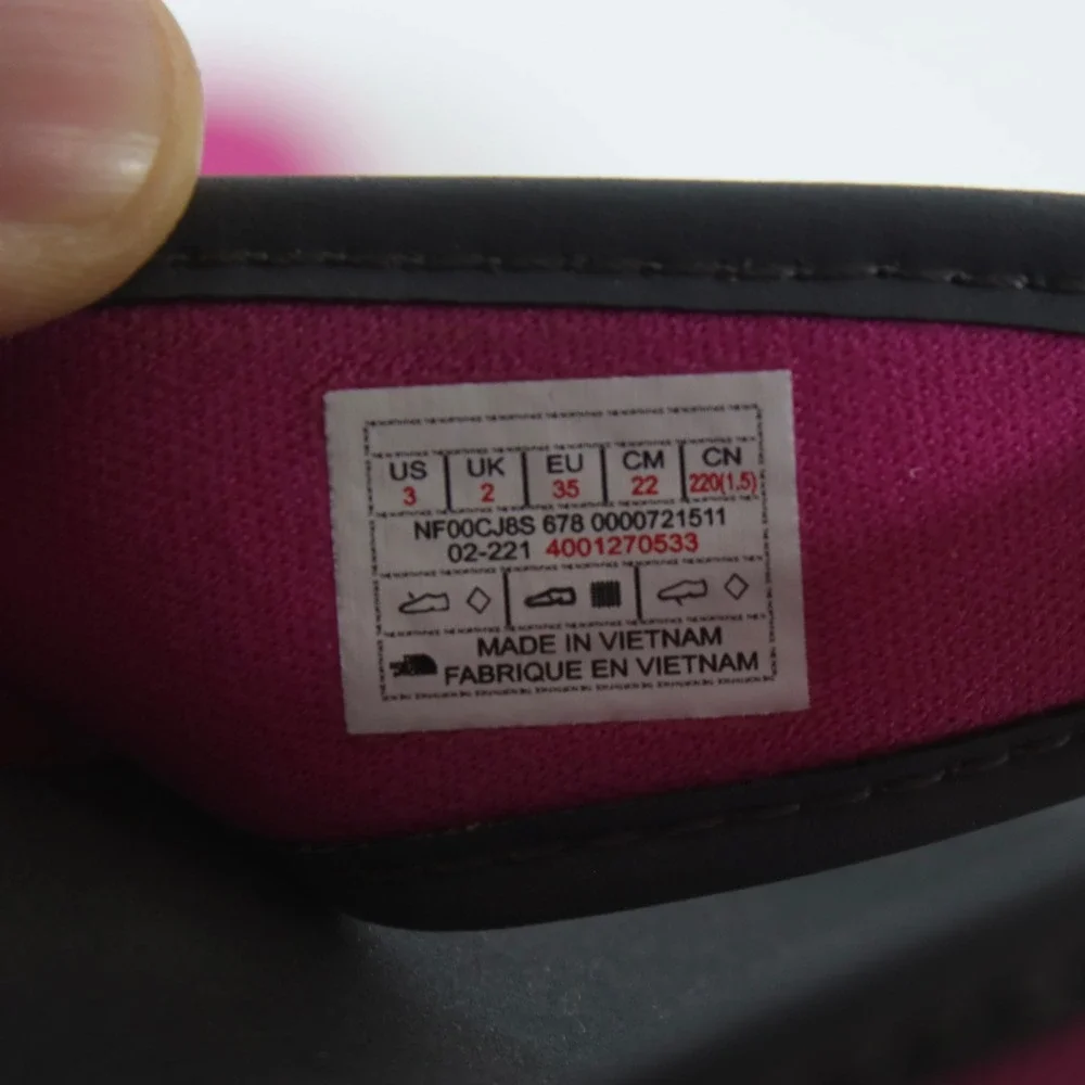 The North Face Base‎ Camp Pink Gray Mini Flip Flops Sandals Girl's Size 3